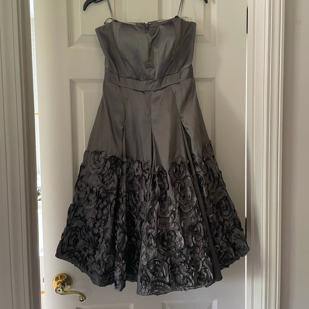 metallic silver Jessica Simpson cocktail dress